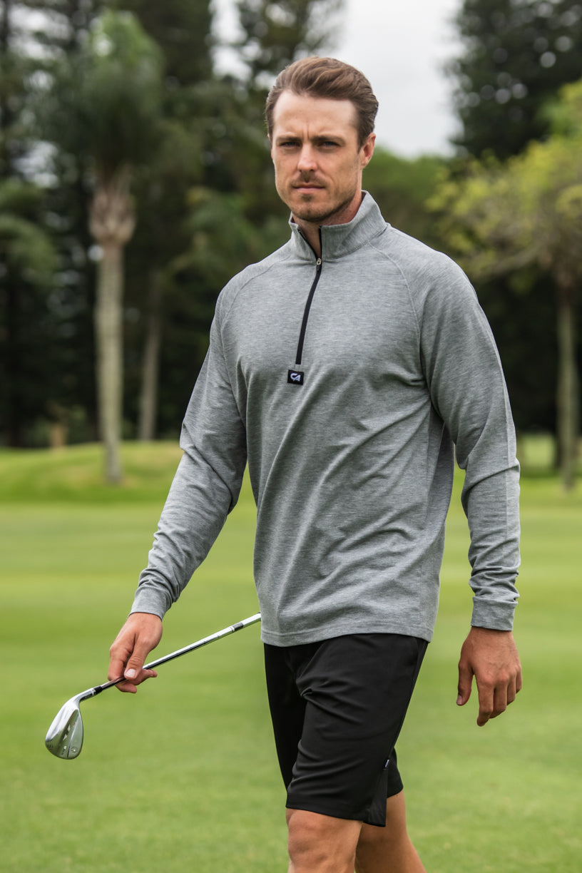 CA Apex Golf Quarter Zip Grey Melange - Main Image