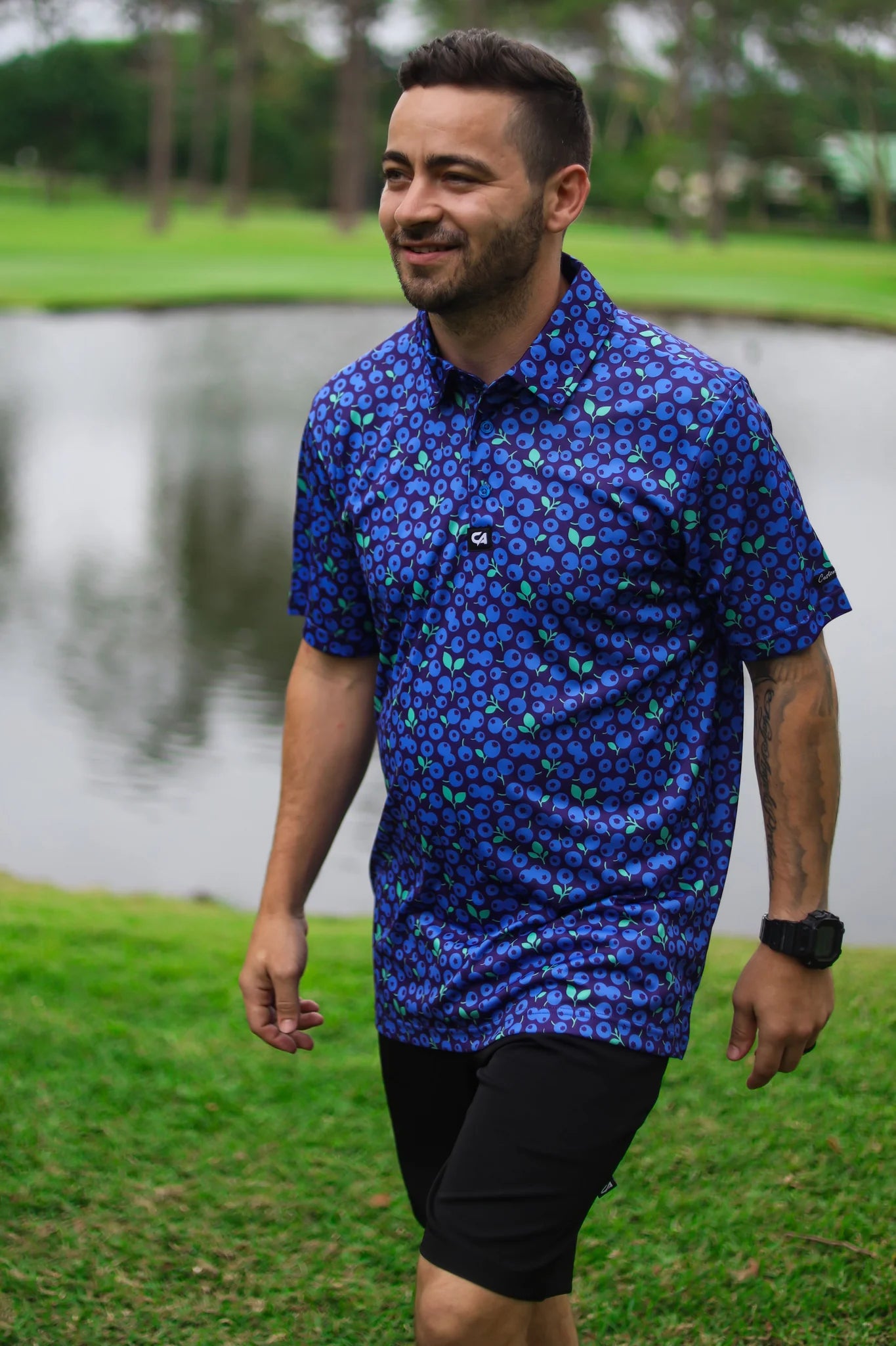 CA Funky Golf Polo | Blue Berries