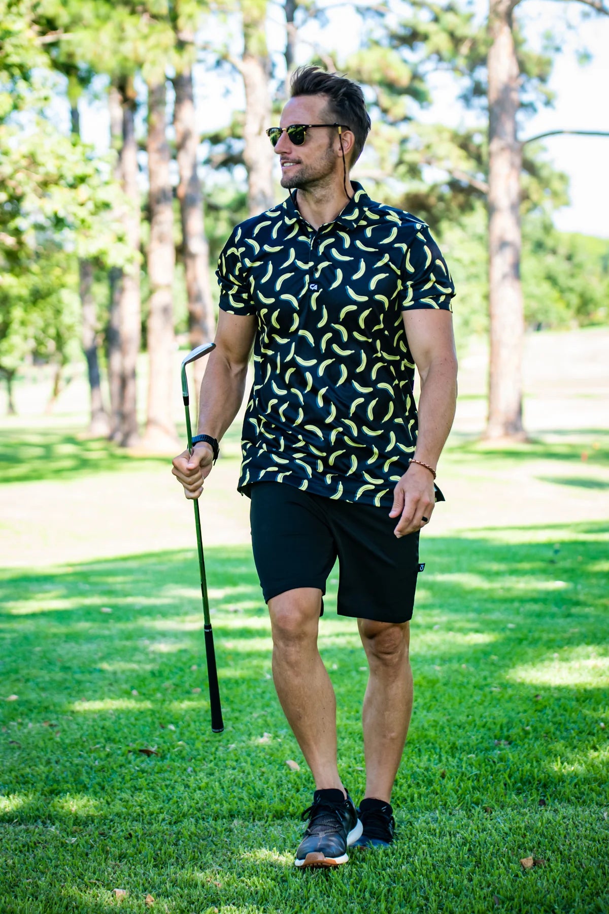 CA Funky Polo Black Bananas